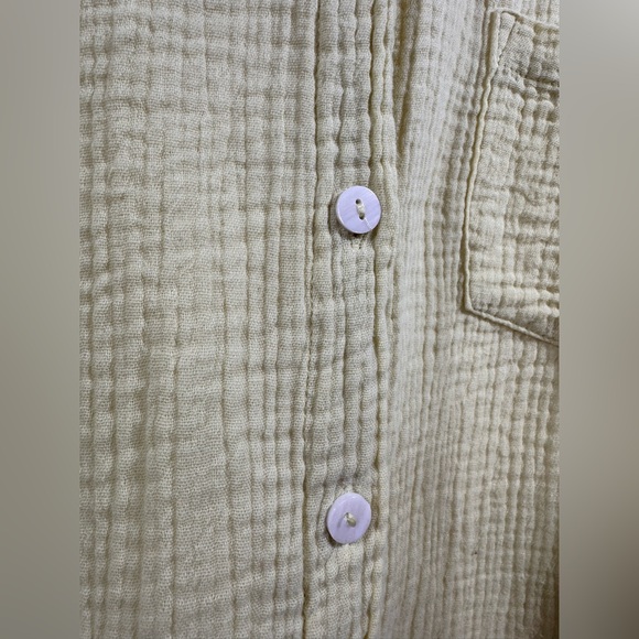 Yellow Button-Up Textured Shirt-Amazon brand - Picture 4 of 9